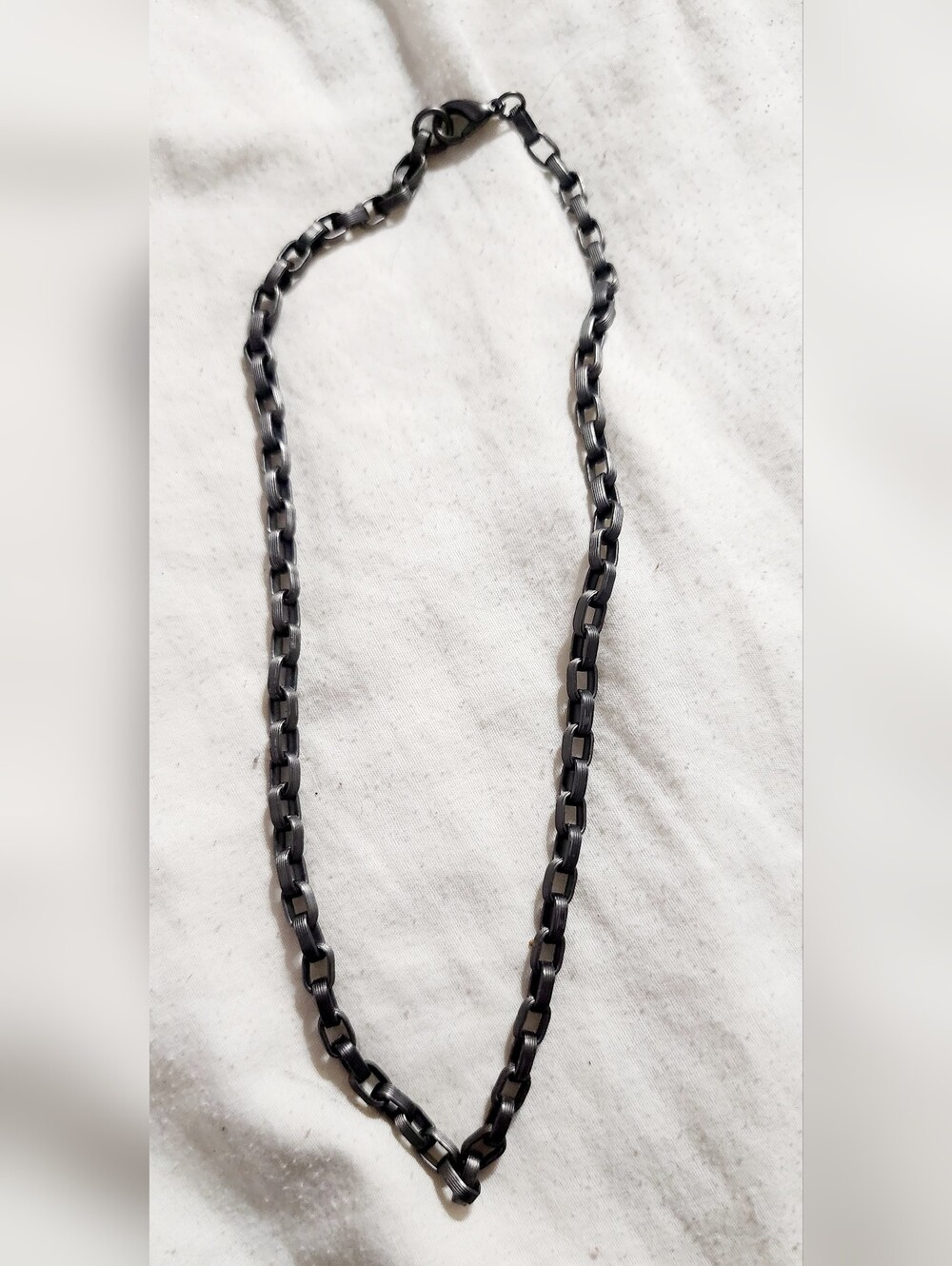 Stainless Steel Black Chunky Link Chain Necklace 18 Inch
